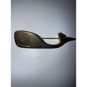 Vintage Haber Gold‎ Toned Whale Pin Brooch